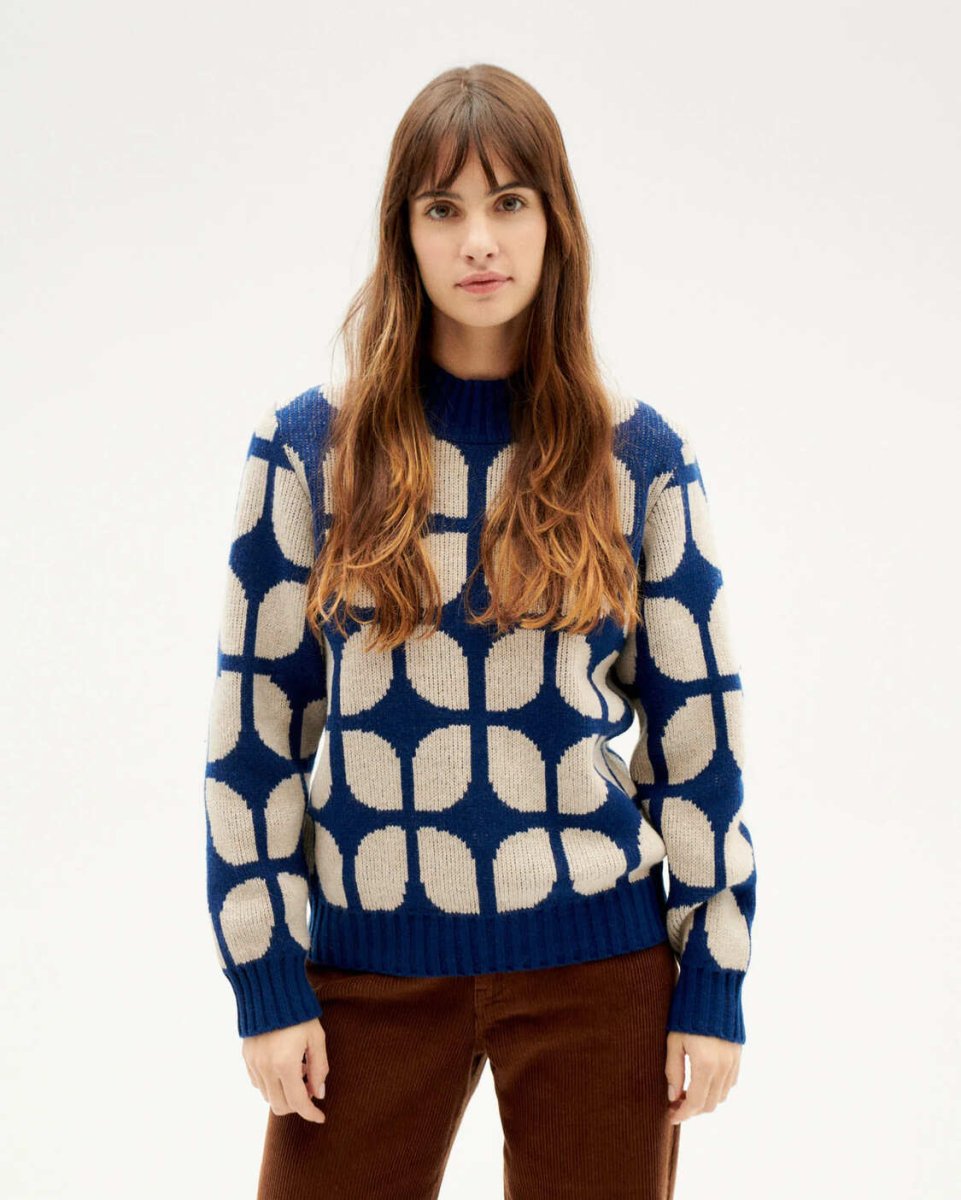 Pull bleu en online laine