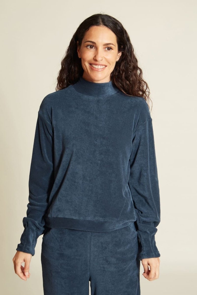 Pull coton bio Gazor en bleu fonce de SUITE13LAB fairytale.eco