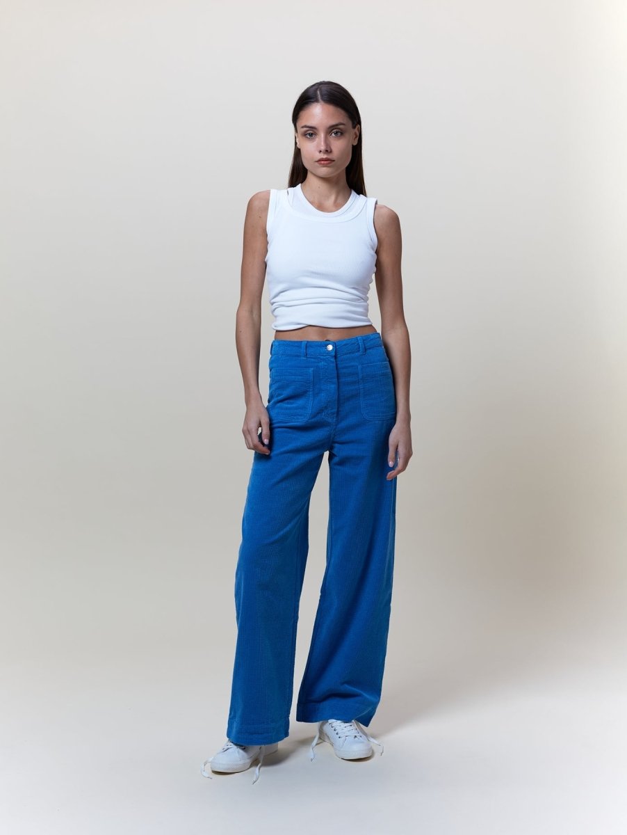 Pantalon coton biologique - Jane - bleu - fairytale