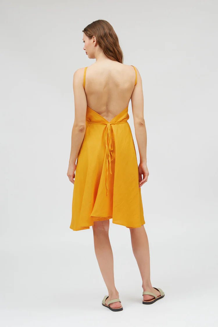 Robe courte lin et viscose ecovero - Mp Short - jaune - fairytale