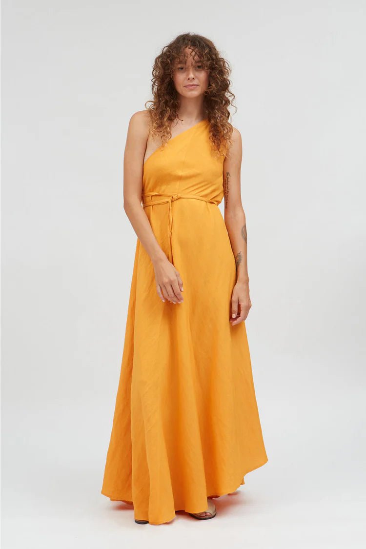 Robe longue lin et viscose ecovero - Mp long - jaune - fairytale