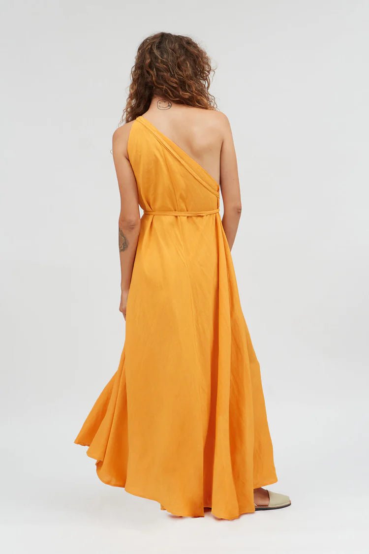 Robe longue lin et viscose ecovero - Mp long - jaune - fairytale