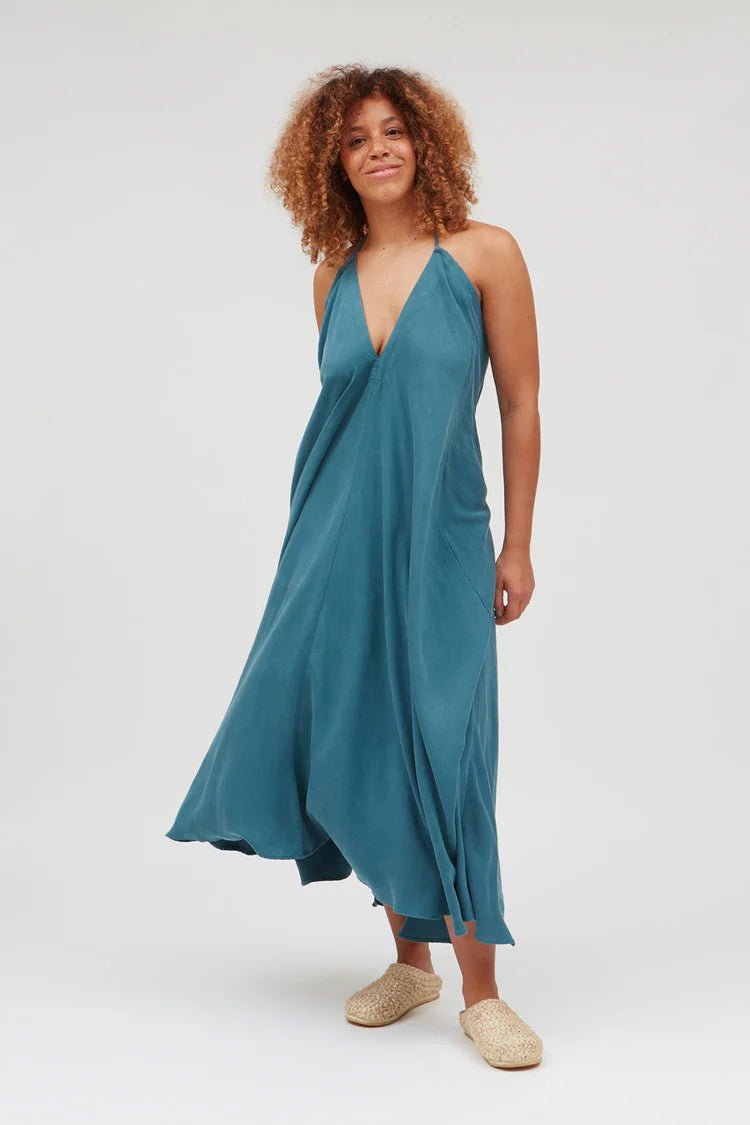 Robe longue tencel® et lin - Mp Long - bleu - fairytale