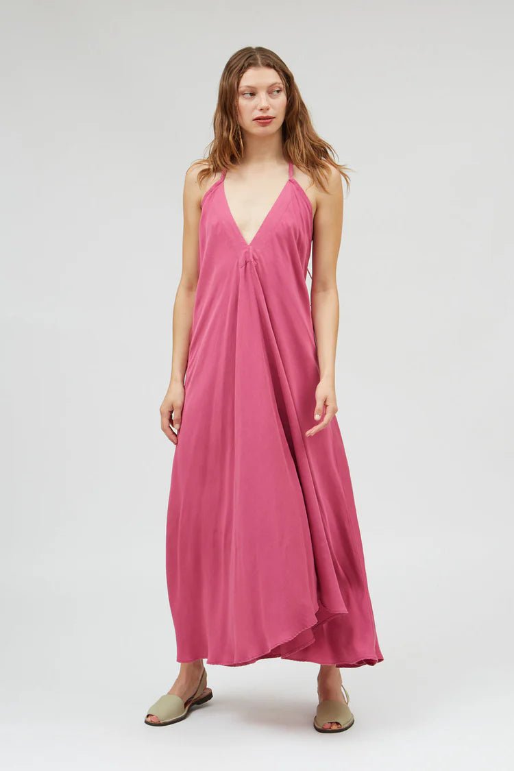 Robe longue tencel® et lin - Mp Long - rose - fairytale