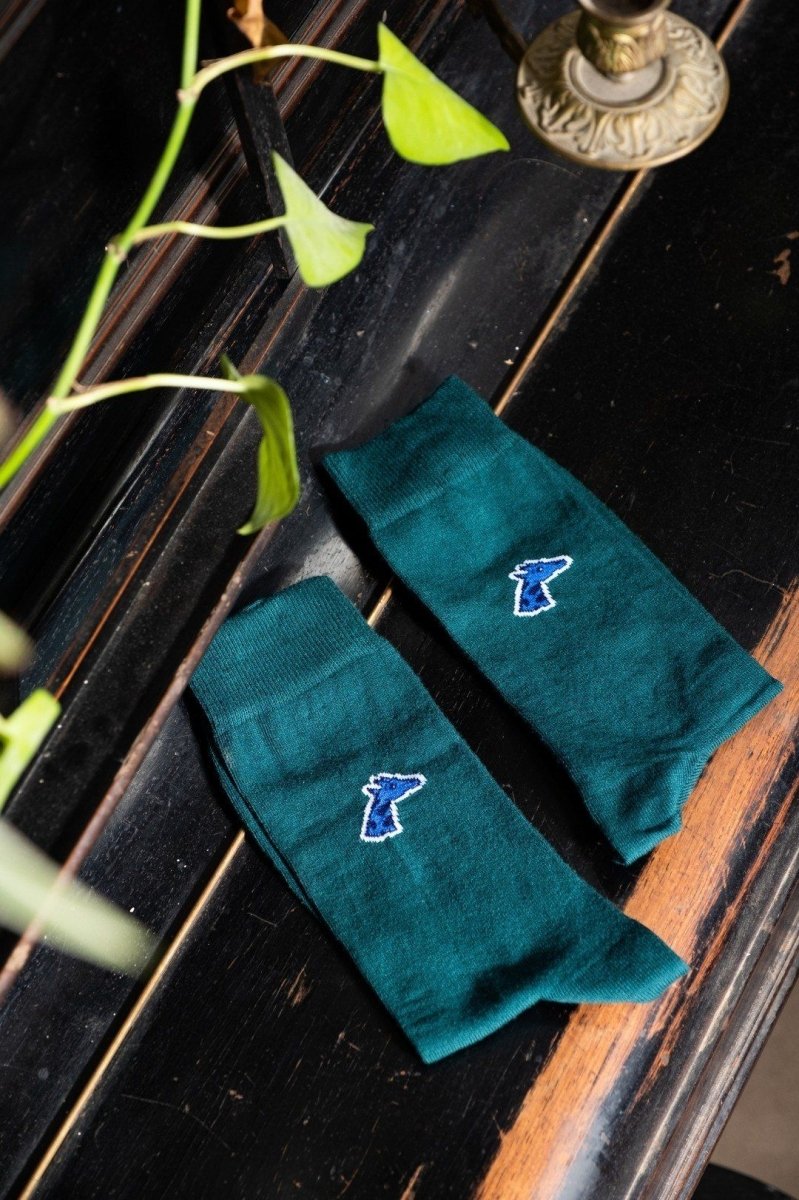 Chaussettes coton biologique - Girafe de Girafon Bleu 