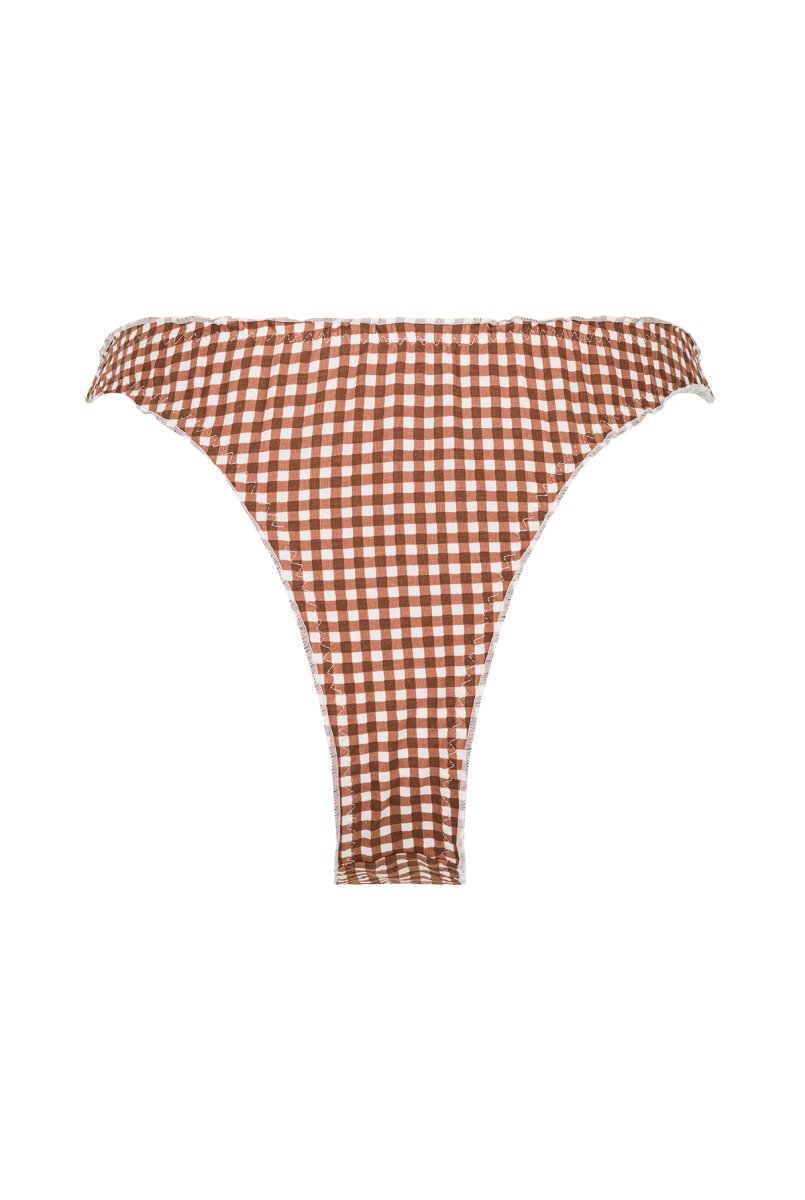 Tanga vichy en coton - Hadar - marron - fairytale